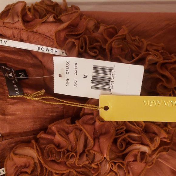 Alexia Admor Women's Cocktail Dress Size Medium Copper Brown Strapless Shift - Picture 4 of 4